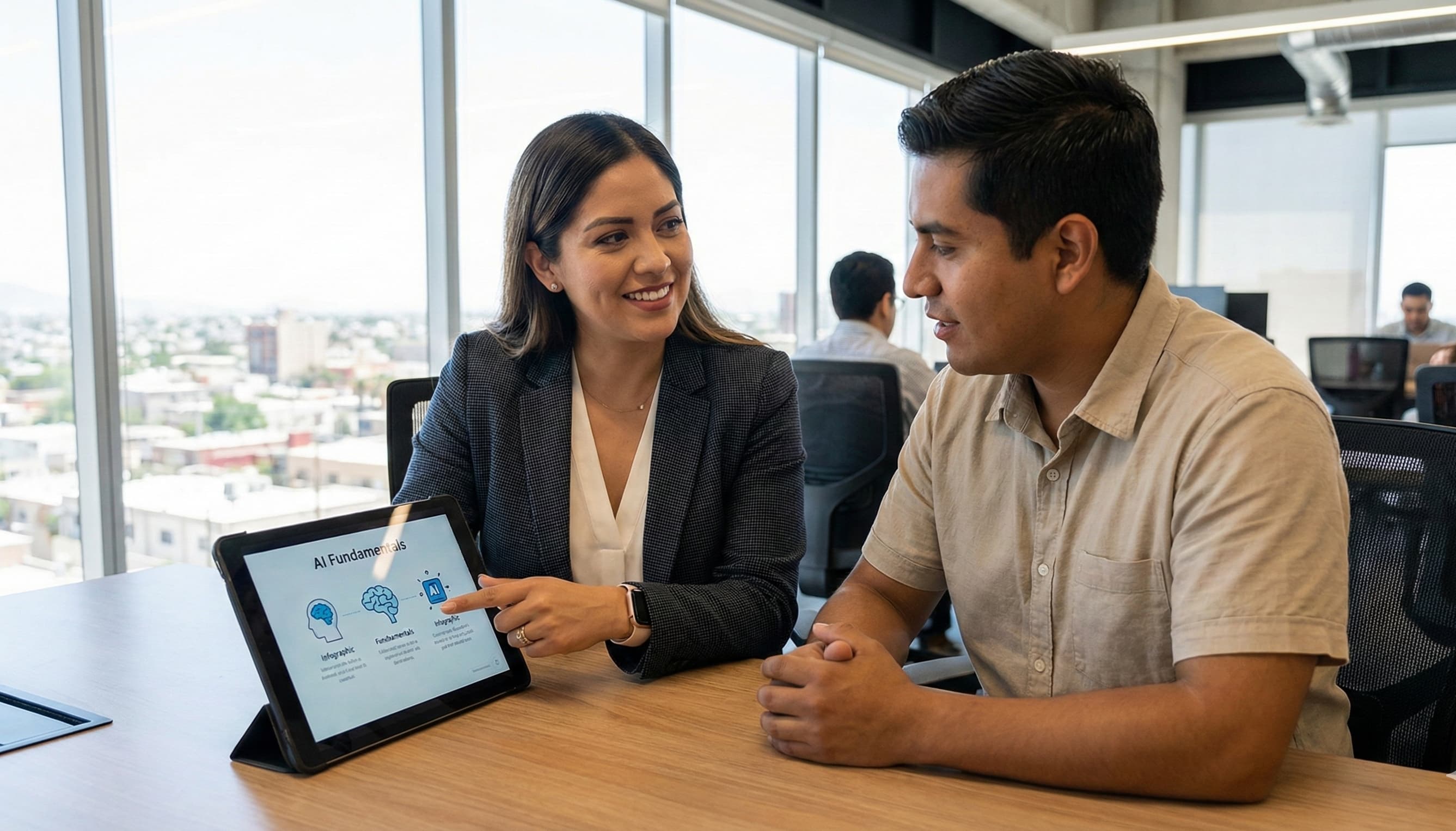 Personas aprendiendo qué es la inteligencia artificial